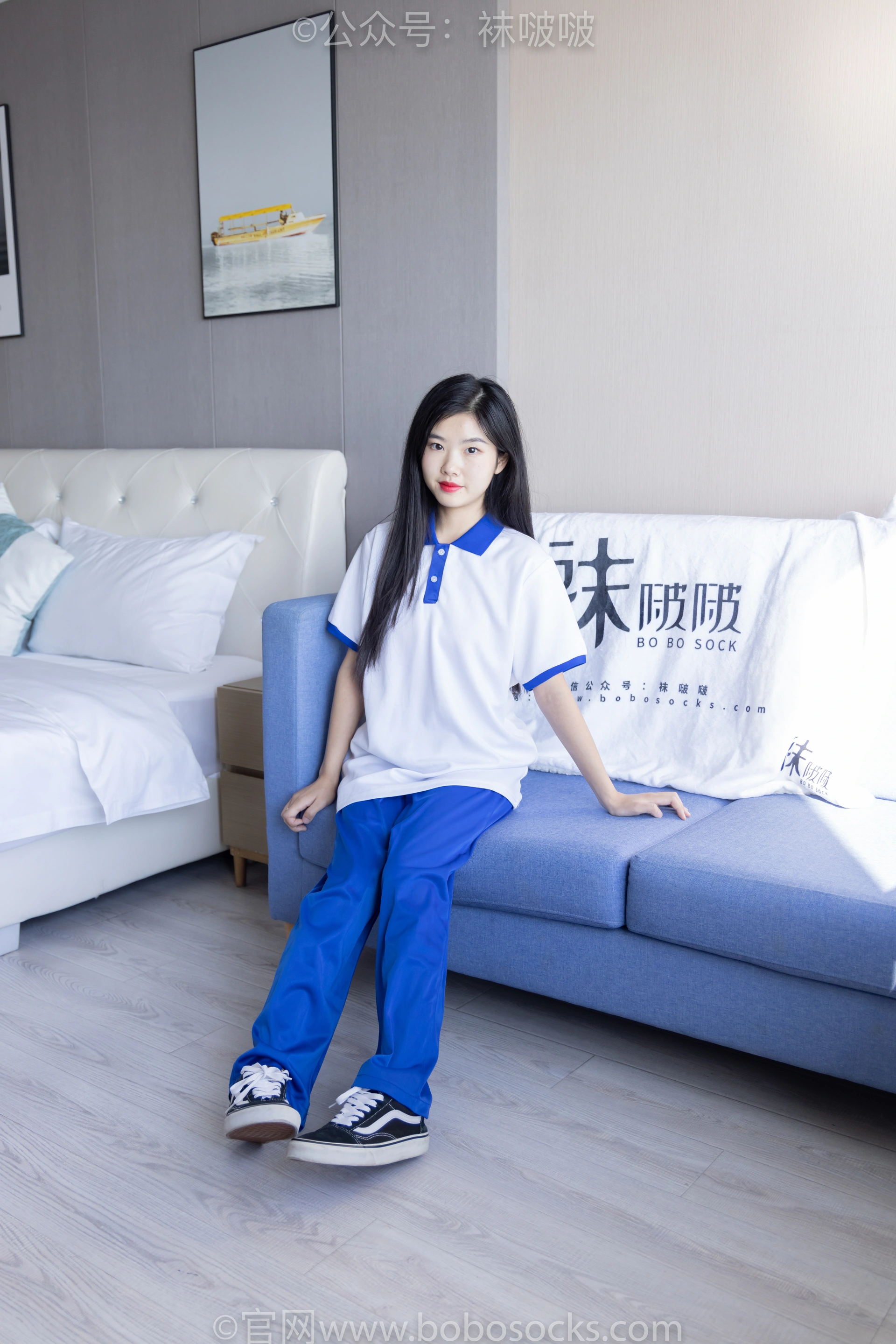 [BoBoSocks袜啵啵]NO.039 小奶熊-校服、vans帆布鞋、短白棉袜、裸足 0