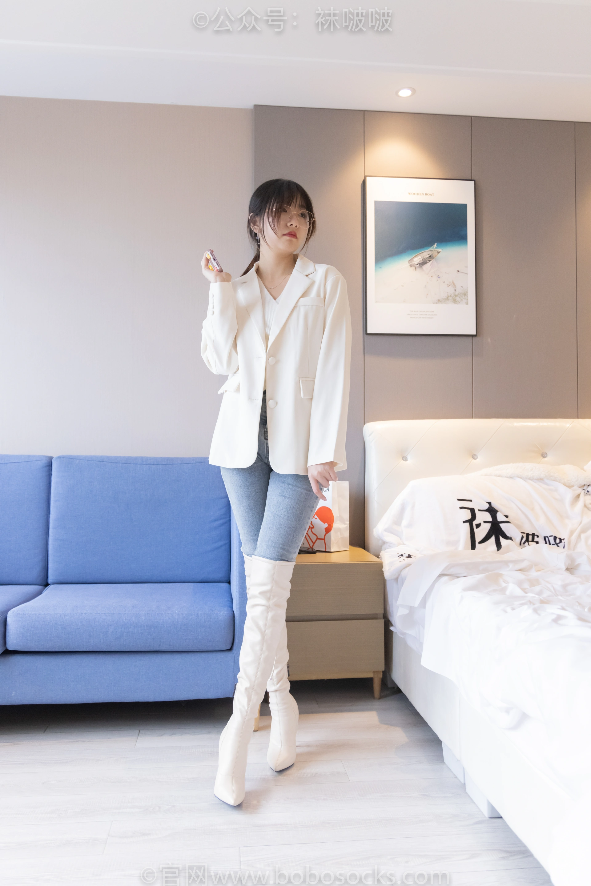 [BoBoSocks袜啵啵]NO.050 小甜豆-高跟长靴、白棉袜 1