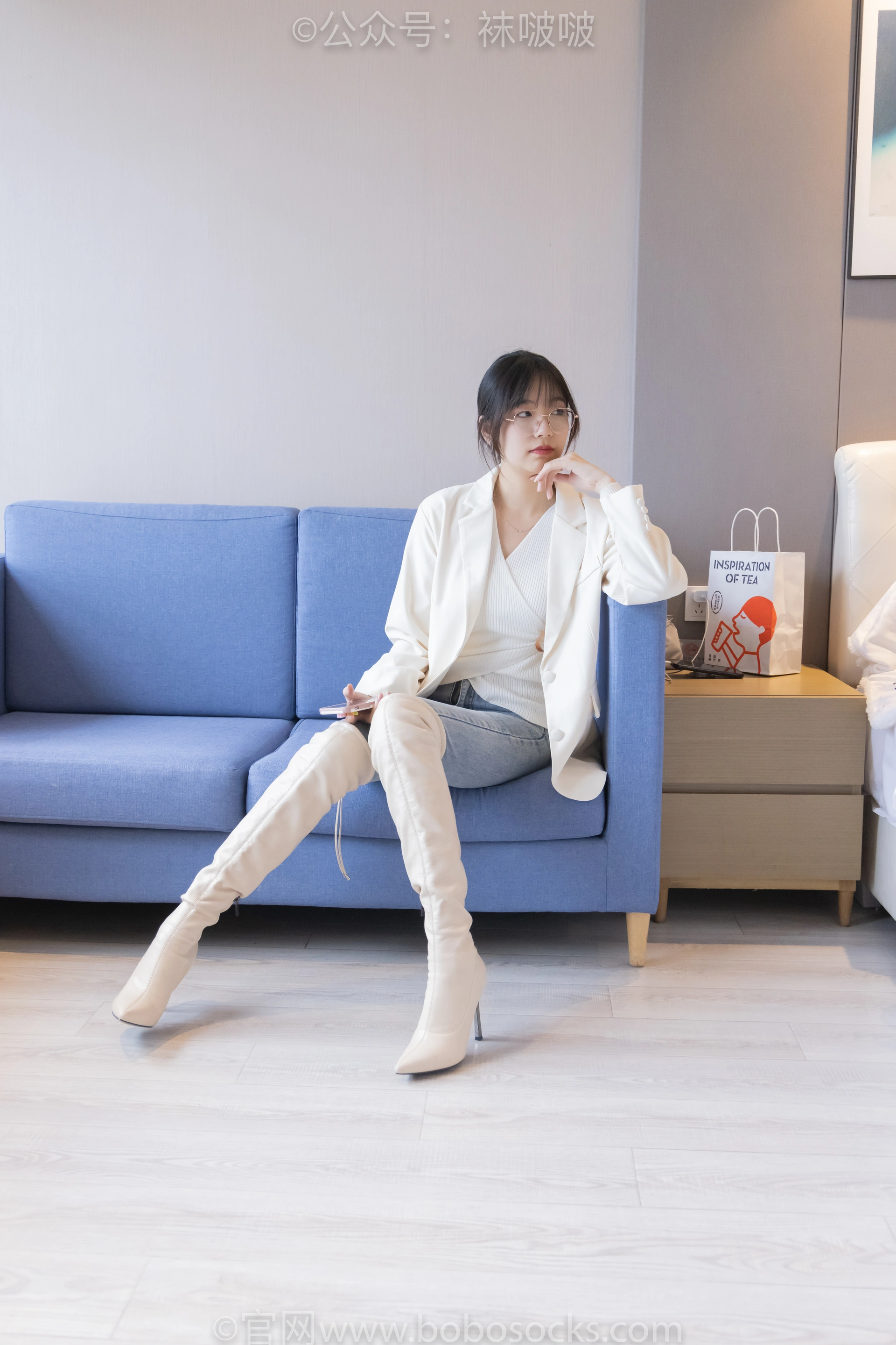 [BoBoSocks袜啵啵]NO.050 小甜豆-高跟长靴、白棉袜 2